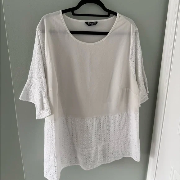 White Eyelet Tiered Blouse - Picture 2 of 6